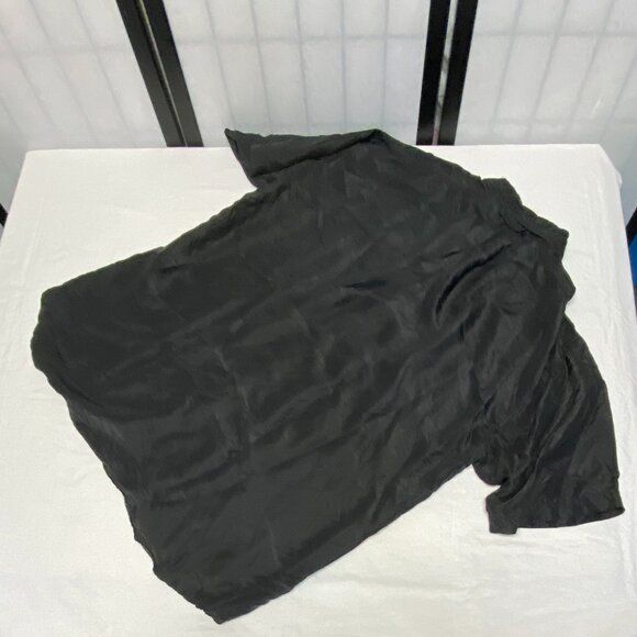 Creative Edge Vintage Short Sleeve Washable Silk Button Front Collared Shirt L - Picture 9 of 12